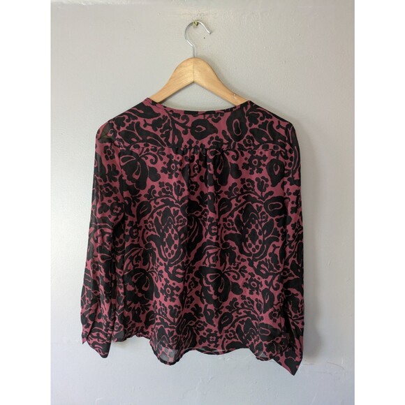 Whimsigoth sheer top, Petite MP, red and black fairy core blouse, y2k Loft - Picture 3 of 4